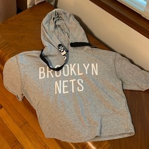 Like new DKNY SPORT Brooklyn Nets hooded crop top size S